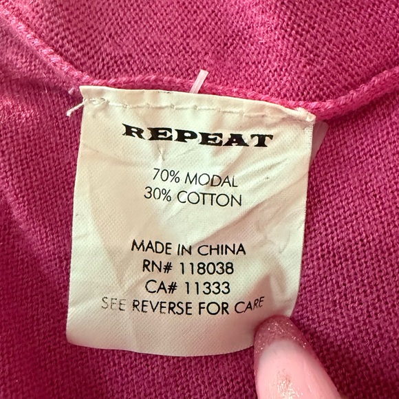 Repeat Pink Lightweight Modal Cardigan, Size Small - Picture 4 of 4